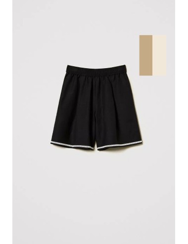 Shorts in misto lino con ricam bic. natural beige/madreperla 251lb2fdd 12193 +++