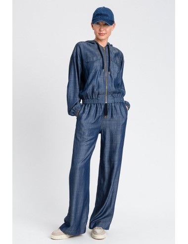 Felpa aperta con cappuccio blu denim 251ll2daa 12351 +++