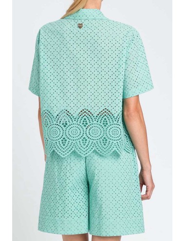 Bermuda in cotone pizzo macramè 251lm2vbb 12361 green marine