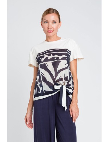 T-shirt con nodo stampa foulard 251lm2aaa 12395