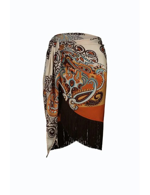 Top/pareo raso frange v5004d plk007n inma