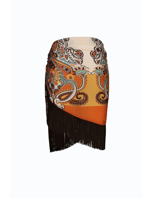 Top/pareo raso frange v5004d plk007n inma