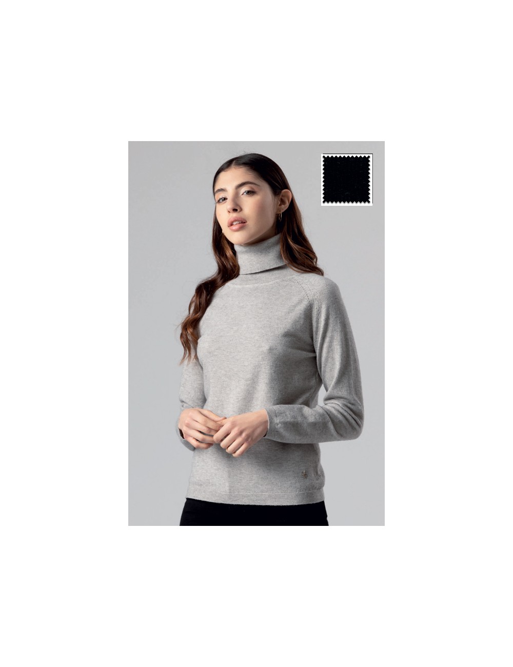Fresh flower - maglia dolcevita tinta unita ff002 311 nero Fresh flower - maglia dolcevita tinta unita ff002 311 nero