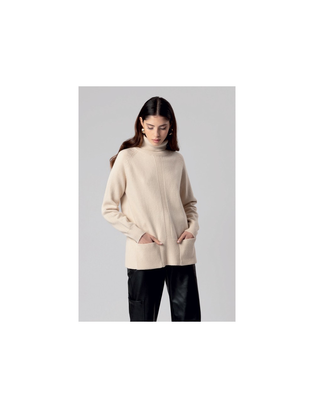 Fresh flower - maglia dolcevita over ff050 336 naturale Fresh flower - maglia dolcevita over ff050 336 naturale