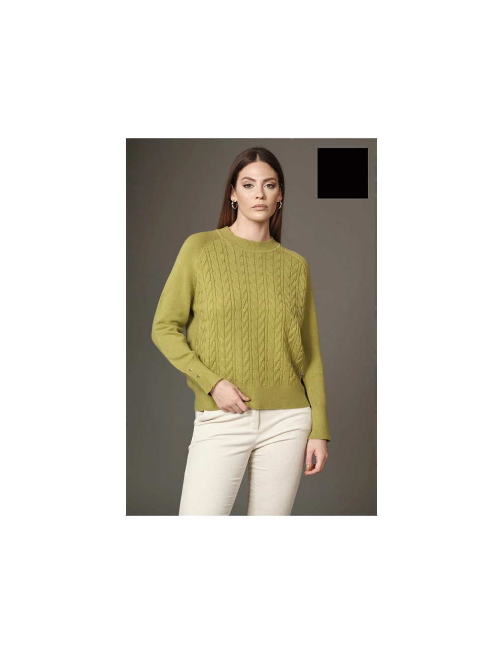 Fresh flower - maglia girocollo trecce ff245 nero Fresh flower - maglia girocollo trecce ff245 nero