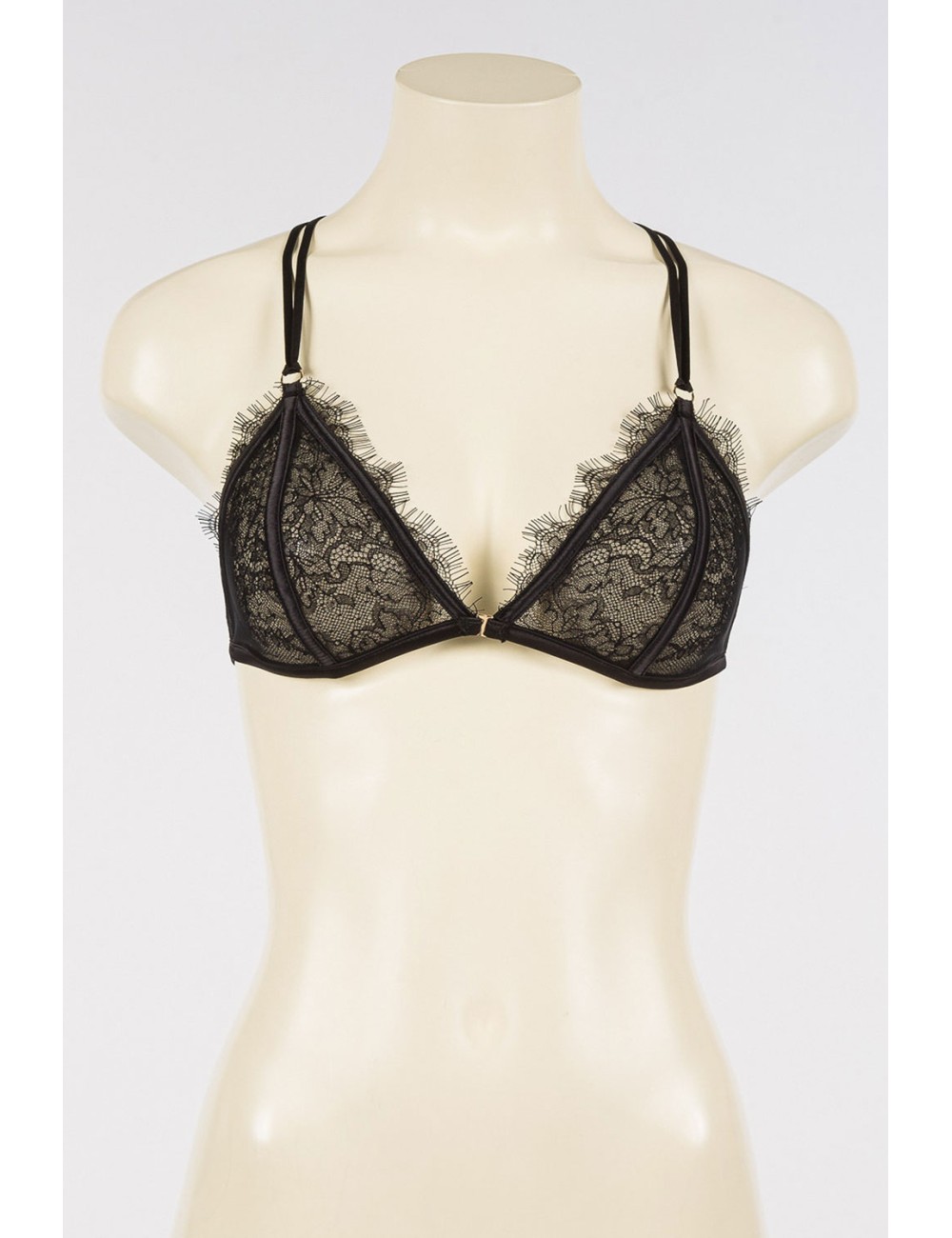 Twinset - reggiseno triangolo in pizzo e raso nero 242ll6j22 00006 Twinset - reggiseno triangolo in pizzo e raso nero 242ll6j22 00006