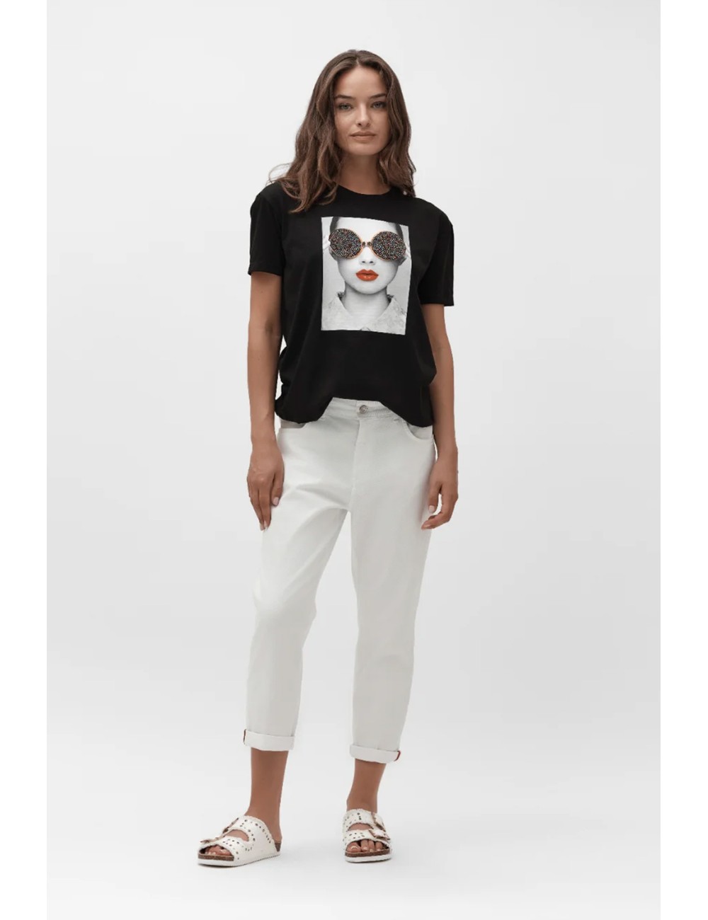T-shirt occhiali multicolor ww30154 nero T-shirt occhiali multicolor ww30154 nero