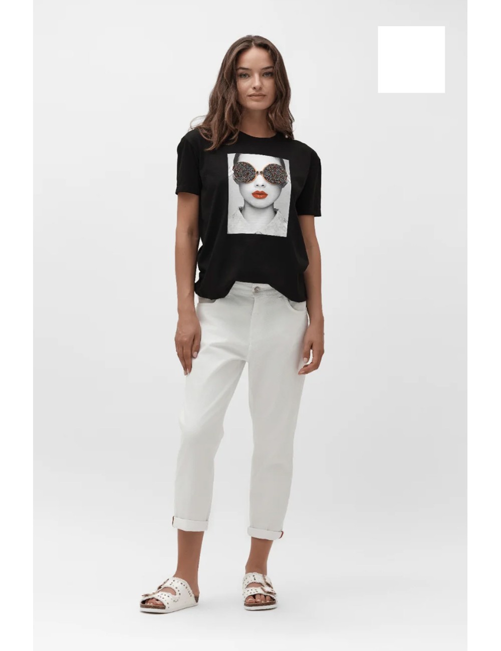 T-shirt occhiali multicolor ww30154 bianco T-shirt occhiali multicolor ww30154 bianco