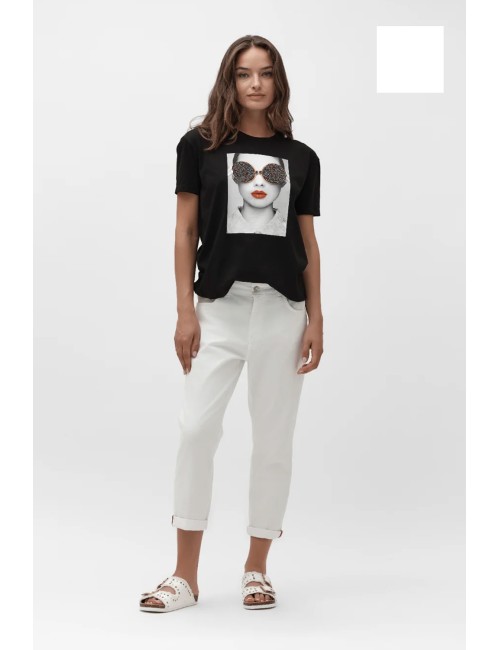 T-shirt occhiali multicolor ww30154 bianco