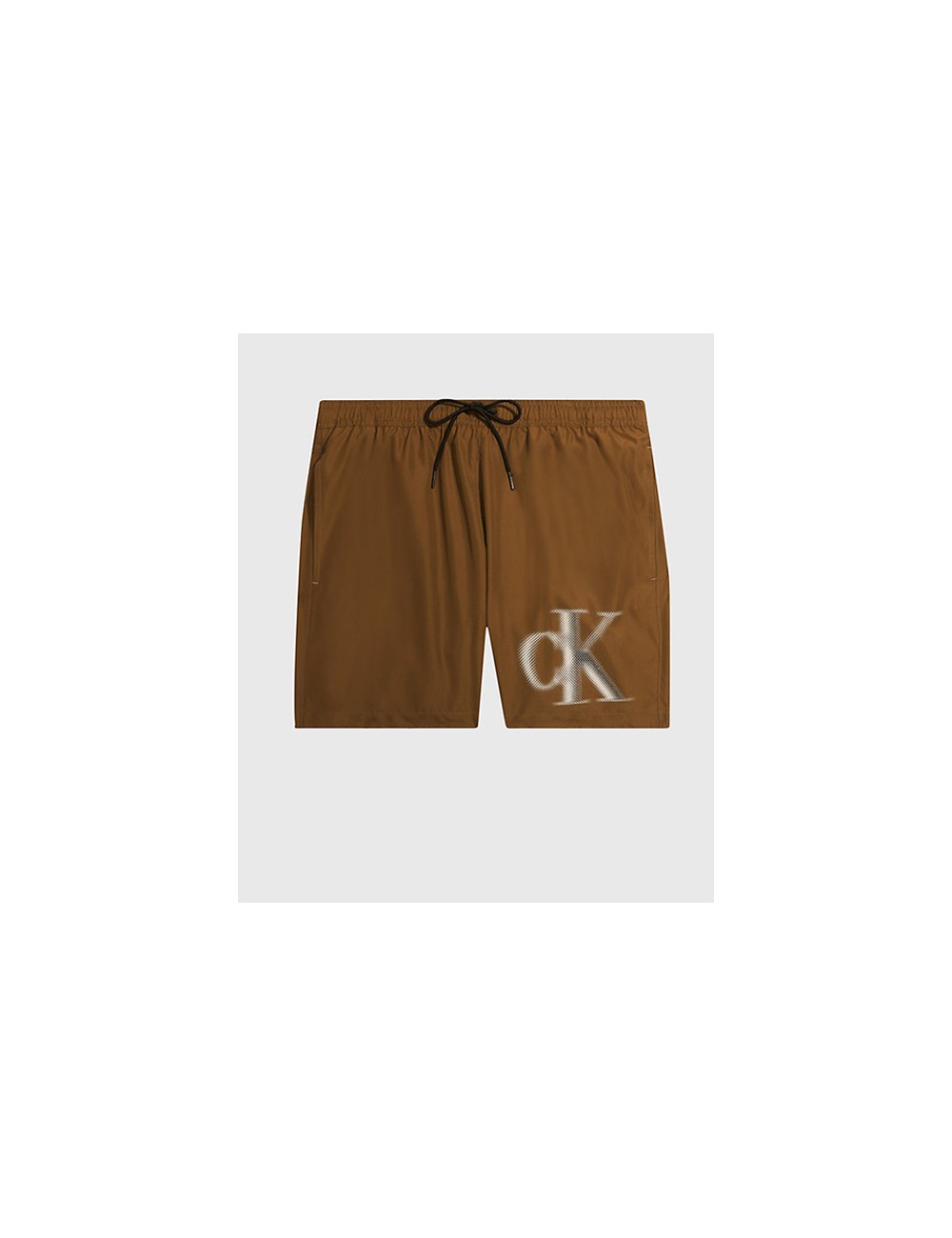 Ck - pantaloncini da bagno con cordoncino medio - ck monogram km0km00800-gxh Ck - pantaloncini da bagno con cordoncino medio - ck monogram km0km00800-gxh
