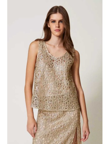 Top crochet lamé 251lb2paa 12251 +++