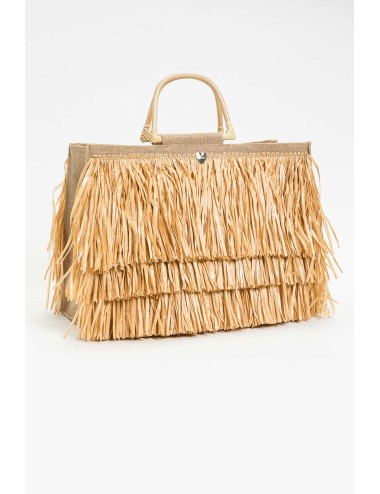 Borsa shopper in paglia frange 251lm8add 00193