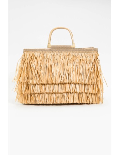 Borsa shopper in paglia frange 251lm8add 00193