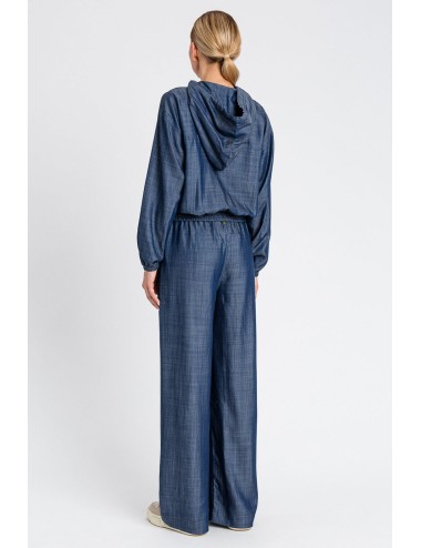 Felpa aperta con cappuccio blu denim 251ll2daa 12351 +++