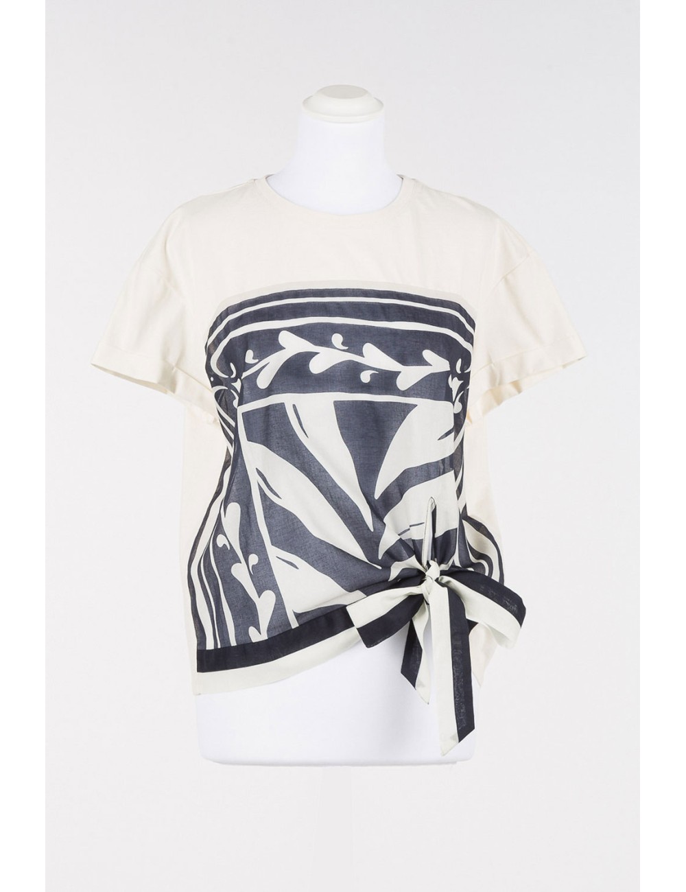 T-shirt con nodo stampa foulard 251lm2aaa 12395 T-shirt con nodo stampa foulard 251lm2aaa 12395