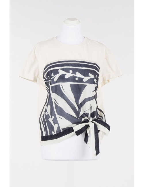 T-shirt con nodo stampa foulard 251lm2aaa 12395