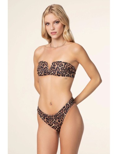 Effek - bikini fascia a v con ferretto e slip fisso fantasia fk25-2125x26