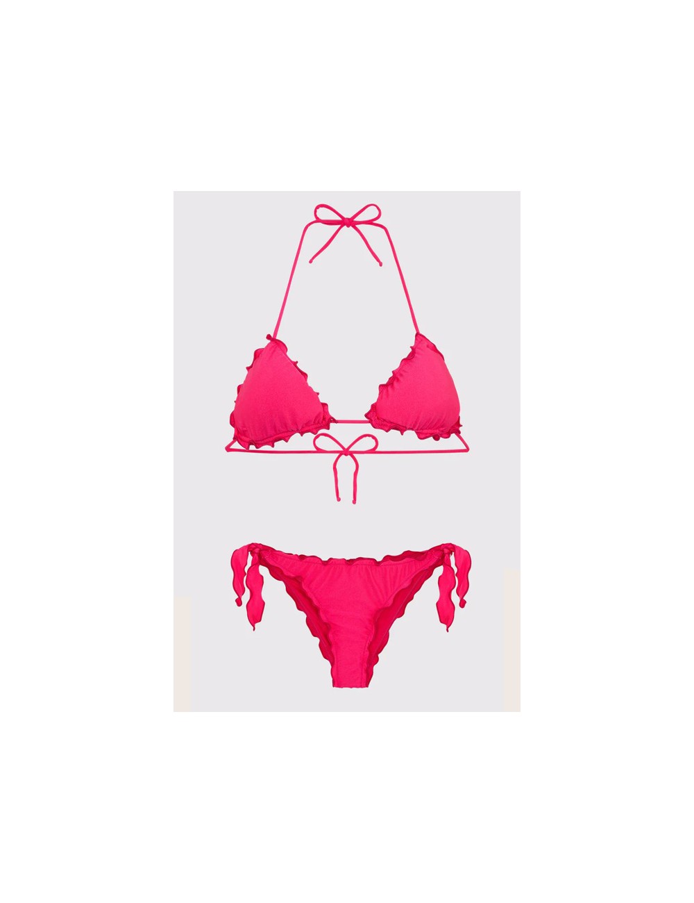 Mefui - bikini triangolo e slip brasiliano con nodi frou frou mf24-1900/1904fx fuxia Mefui - bikini triangolo e slip brasiliano con nodi frou frou mf24-1900/1904fx fuxia