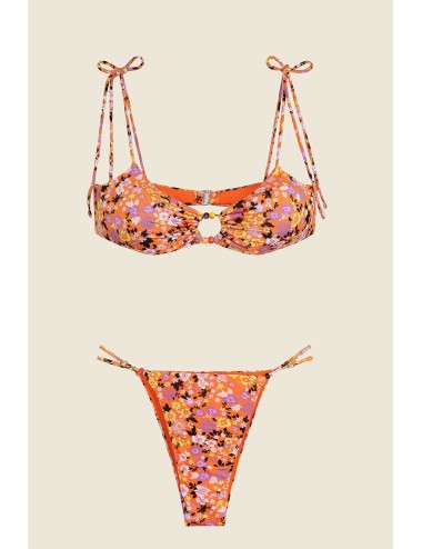 Mefui - bikini top con slip regolabile fantasia  mf25-0221x07