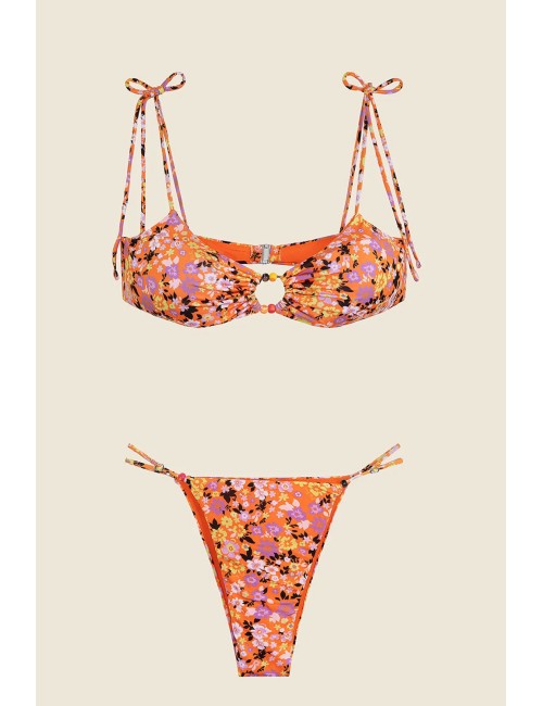 Mefui - bikini top con slip regolabile fantasia  mf25-0221x07