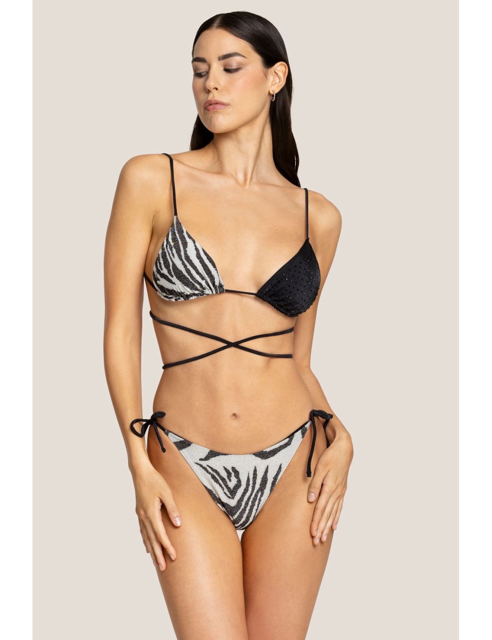 4giveness - triangolo e slip laccetti zebra night 125wbwbk4908 200 4giveness - triangolo e slip laccetti zebra night 125wbwbk4908 200