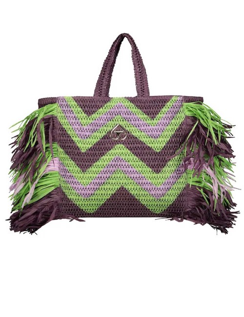Miss bikini - borsa mare con frange colorate v5005a tex mix vizi