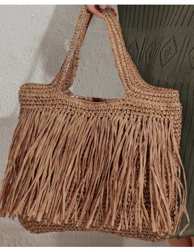 Admas - borsa in raffia flecos 18964 natural