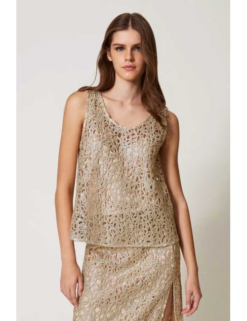 Top crochet lamé 251lb2paa 12251 +++