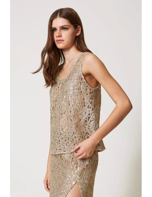 Top crochet lamé 251lb2paa 12251 +++