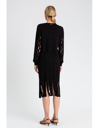 Gonna longuette in maglia 251ll3pcc 00006 nero +++