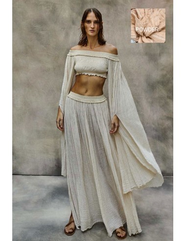 Christianzen - maxi gonna cotone garzato in lurex oro hamsa powder +++