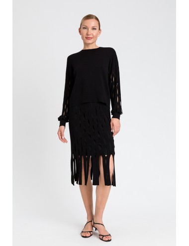 Gonna longuette in maglia 251ll3pcc 00006 nero +++