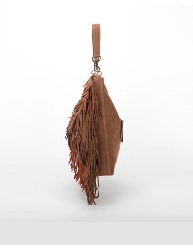 Mimi muà - borsa a sacca con frange m8-h201314 cuoio