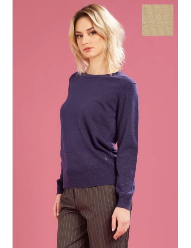 Fresh flower - maglia girocollo lurex ff622 naturale