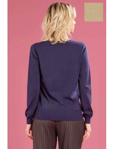 Fresh flower - maglia girocollo lurex ff622 naturale