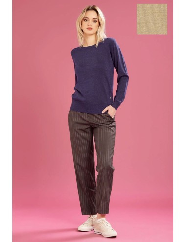 Fresh flower - maglia girocollo lurex ff622 naturale Fresh flower - maglia girocollo lurex ff622 naturale