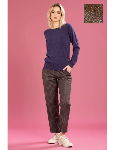 Fresh flower - maglia girocollo lurex ff622 tortora Fresh flower - maglia girocollo lurex ff622 tortora