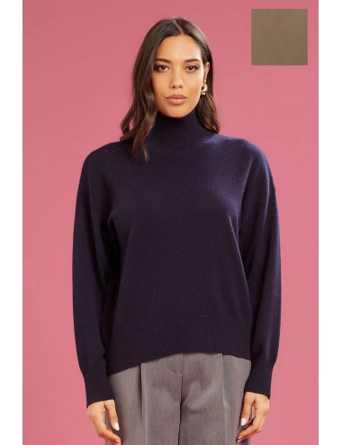 Fresh flower - maglia vulcano ampio misto cashemire ff638 tortora