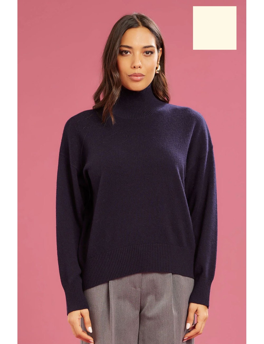 Fresh flower - maglia vulcano ampio misto cashemire ff638 panna Fresh flower - maglia vulcano ampio misto cashemire ff638 panna