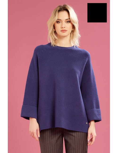 Fresh flower - girocollo maglia chiusa ff651 nero