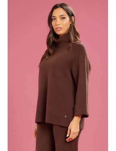 Fresh flower - dolcevita maglia chiusa ff652 cioccolato