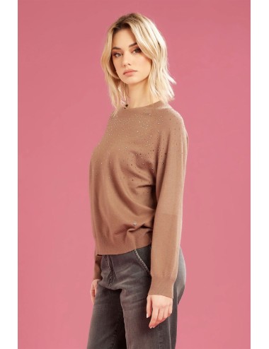 Fresh flower - girocollo c.applicaz. a cascata ff679 tortora