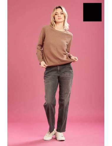 Fresh flower - girocollo c.applicaz. a cascata ff679 nero Fresh flower - girocollo c.applicaz. a cascata ff679 nero