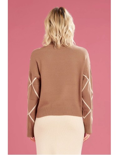 Fresh flower - maglia vulcano rombi ff743 panna/tortora