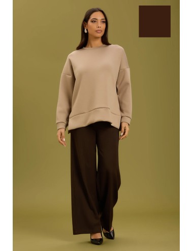 Take two - felpa con spacchetti laterali dt01304 moro Take two - felpa con spacchetti laterali dt01304 moro