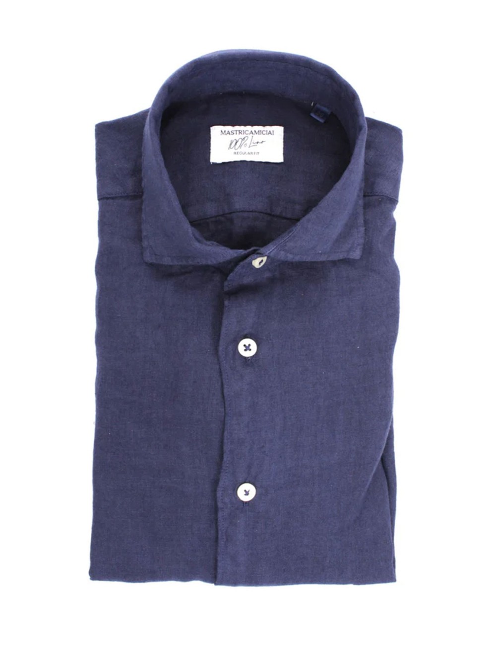 Mastricamiciai - camicia in lino fr069 mc309 13 luca blu