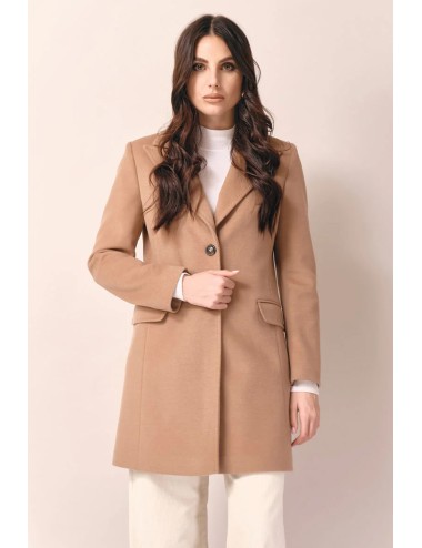 White wise - cappotto baronetto con punto amf  ww19400 cammello