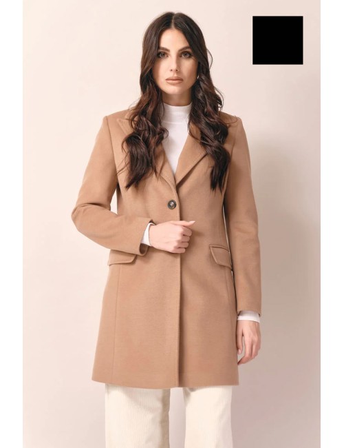 White wise - cappotto baronetto con punto amf  ww19400 nero