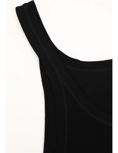 Cagi - canotta spalla stretta in filo di scozia privilegio vcat01113 nero