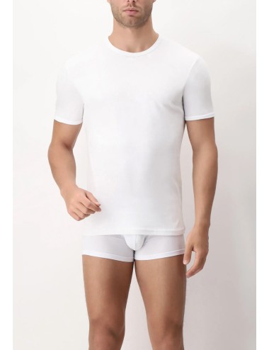 Cagi - t-shirt girocollo in caldo cotone inverno soft line vcat01800 bianco